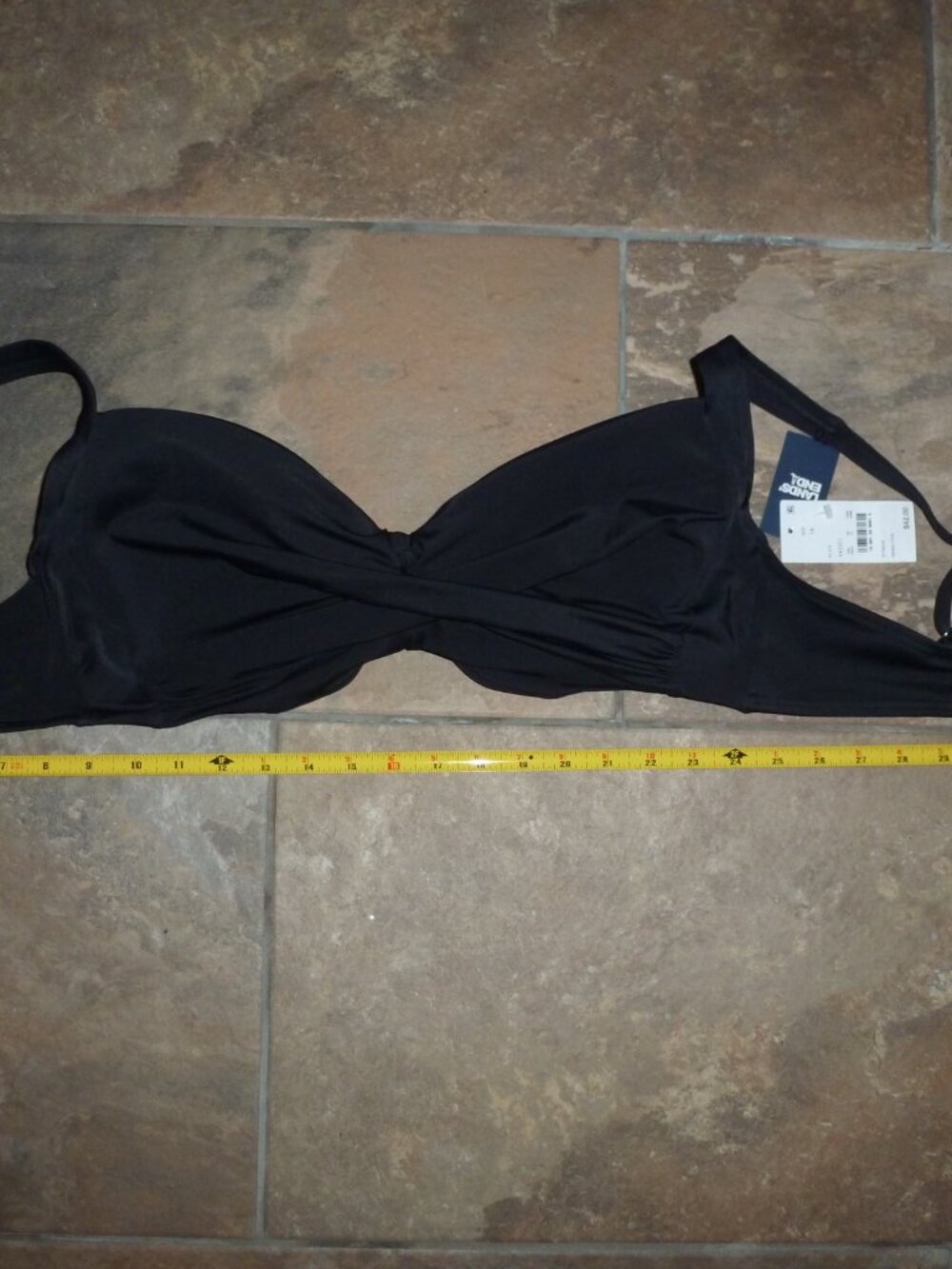 Lands End Women UPF 50 Underwire Twist Bikini Top Black 14 $42 Chlorine resistan - Picture 8 of 10